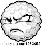 Clipart Of A Tough Golf Ball Mascot Royalty Free Vector Illustration by Chromaco