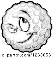 Clipart Of A Tough Golf Ball Mascot Royalty Free Vector Illustration