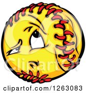 Clipart Of A Softball Mascot Royalty Free Vector Illustration