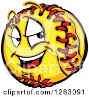 Clipart Of A Softball Mascot Royalty Free Vector Illustration
