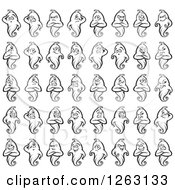 Clipart Of Ghosts Royalty Free Vector Illustration by Chromaco