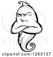 Clipart Of A Stubborn Ghost Royalty Free Vector Illustration