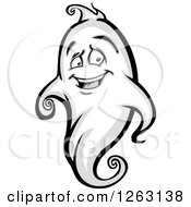 Clipart Of A Happy Ghost Royalty Free Vector Illustration by Chromaco