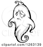 Clipart Of A Sad Ghost Royalty Free Vector Illustration by Chromaco