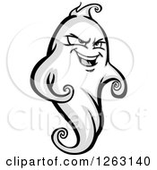 Clipart Of A Tough Ghost Royalty Free Vector Illustration