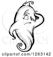 Clipart Of A Frustrated Ghost Royalty Free Vector Illustration by Chromaco