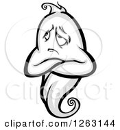 Clipart Of A Sad Ghost Royalty Free Vector Illustration