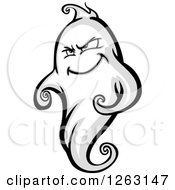 Clipart Of A Tough Ghost Royalty Free Vector Illustration by Chromaco
