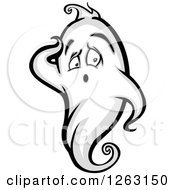Clipart Of A Confused Ghost Royalty Free Vector Illustration