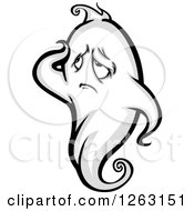 Clipart Of A Tired Ghost Royalty Free Vector Illustration by Chromaco