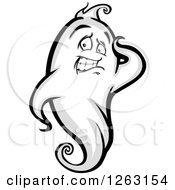 Clipart Of A Scared Ghost Royalty Free Vector Illustration