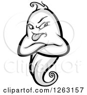 Clipart Of A Teasing Ghost Royalty Free Vector Illustration