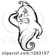 Clipart Of A Thinking Ghost Royalty Free Vector Illustration