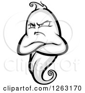 Clipart Of A Mad Ghost Royalty Free Vector Illustration