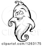 Clipart Of A Happy Ghost Royalty Free Vector Illustration
