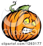 Scared Halloween Pumpkin Character