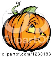 Clipart Of A Halloween Pumpkin Character Royalty Free Vector Illustration by Chromaco