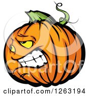 Clipart Of A Halloween Pumpkin Character Royalty Free Vector Illustration