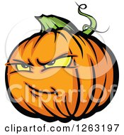 Clipart Of A Halloween Pumpkin Character Royalty Free Vector Illustration