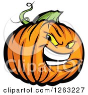 Clipart Of A Halloween Pumpkin Character Royalty Free Vector Illustration by Chromaco