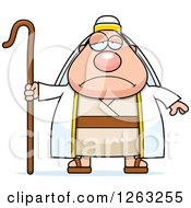 Clipart Of A Cartoon Chubby Sad Depressed Male Shepherd Royalty Free Vector Illustration by Cory Thoman