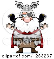 Cartoon Careless Shrugging Chubby Odin
