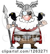 Cartoon Friendly Waving Chubby Odin