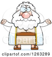 Poster, Art Print Of Cartoon Mad Chubby Moses Holding His Fsts Up