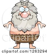 Cartoon Happy Chubby Hermit Man