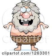 Clipart Of A Cartoon Crazy Chubby Hermit Man Royalty Free Vector Illustration by Cory Thoman