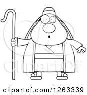 Poster, Art Print Of Black And White Cartoon Surprised Chubby Male Shepherd