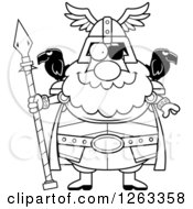 Black And White Cartoon Happy Chubby Odin