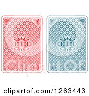 Clipart Of Backs Of Patterned Playing Cards Royalty Free Vector Illustration
