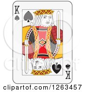 Clipart Of A King Of Spades Playing Card Royalty Free Vector Illustration