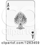 Clipart Of A Black And White Ace Of Spades Playing Card Royalty Free Vector Illustration