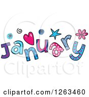 Colorful Sketched Month Of January Text