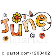 Colorful Sketched Month Of June Text