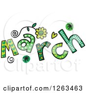 Colorful Sketched Month Of March Text