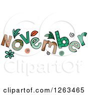 Colorful Sketched Month Of November Text
