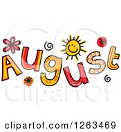 Colorful Sketched Month Of August Text
