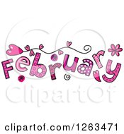 Colorful Sketched Month Of February Valentines Day Love Themed Text