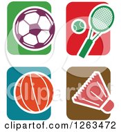 Poster, Art Print Of Colorful Tile And Sports Icons
