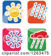 Poster, Art Print Of Colorful Tile And Weather Icons