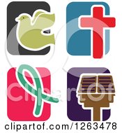 Poster, Art Print Of Colorful Tile And Christian Icons
