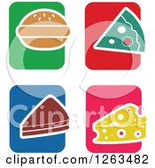 Poster, Art Print Of Colorful Tile And Food Icons