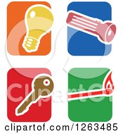 Poster, Art Print Of Colorful Tile And Object Icons