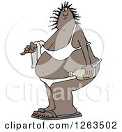 Clipart Of A Fat Black Woman In A Bikini Royalty Free Vector Illustration