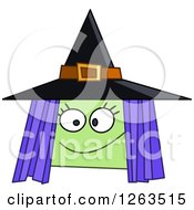 Clipart Of A Witch Face Royalty Free Vector Illustration