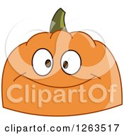 Clipart Of A Happy Pumpkin Face Royalty Free Vector Illustration by yayayoyo
