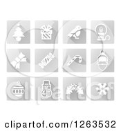 Poster, Art Print Of Square Grayscale Christmas Icons